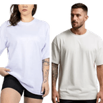 Camiseta Oversized Masculina e Feminina Longa 100% Algodão Branca