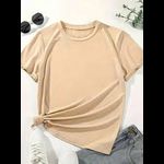 Camiseta Feminina Básica Unissex T-shirt Lisa 100% Em Algodão Bege