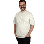 Camiseta Plus Size Algodão Adulto Unissex Off White