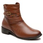 Bota Feminina em Couro Valentina Marrom Conhaque - Palmilha Anatômica e Couro Natural