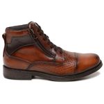 Bota Casual Coturno Masculino Couro Social Urbano Atacador Forrada Detalhada Zíper Whisky