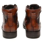 Bota Casual Coturno Masculino Couro Social Urbano Atacador Forrada Detalhada Zíper Whisky