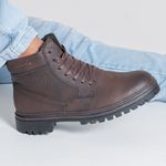 Bota Masculina Coturno Couro Kiev Marrom Café- Conforto e Sofisticação