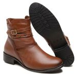 Bota Feminina em Couro Valentina Marrom Conhaque - Palmilha Anatômica e Couro Natural