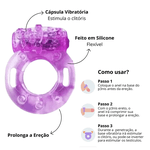 Anel Peniano Butterfly com Vibrador e Silicone Flexível - Transparente