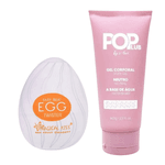 kit Lubrificante Neutro Pop Lub 60g e Egg Masturbador
