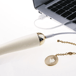 Vibrador Ponto G Zalo Lolita Momoko G Spot Vibrador com Aplicativo - Branco - Recarregável 8 modos de vibração banhado em ouro 18K 