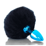 Prazer anal plug anal Azul Pompom Escuro