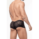 Calcinha Shorts Renda Masculina Preta