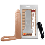 Anel para Dupla Penetração Companheiro 16cm com Vibro - Simulado de pênis - Anel para penetração anal 