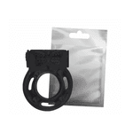 Anel Peniano Butterfly com Vibrador e Silicone Flexível - Preto 