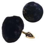Prazer anal plug anal Pompom Preto Brilhante - Tamanho P