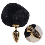 Prazer anal plug anal Pompom Preto Brilhante - Tamanho P