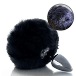 Prazer anal plug anal Pompom Preto Fosco - Tamanho P
