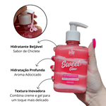 KIT CHICLETE DOS SENTIDOS - Lubrificante sabor chiclete, hidratante sweet glow e vela para massagem de chilete