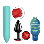 KIT PRAZER SEM LIMITES -Bullet, facilitador anal e plug anal 