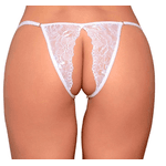 Calcinha Renda Com Fenda - Yaffa - tamanho Único