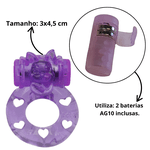 Anel Vibrador Peniano gatinho - a bateria - Cores Rosa ou Roxo