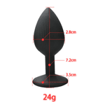 Plug Anal Preto em Silicone com Ventosa - Tamanho P