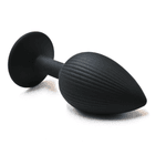 Plug Anal Preto em Silicone com Ventosa - Tamanho P