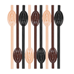 Brincadeira jogo de canudos - Kit com 9 Canudos Vagina Original Pussy Straws Bege, Marrom e Preto