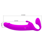 Vibrador Strapless Recarregável com 10 Modos de Vibração e 10 modos de tapa - Zanini