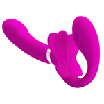 Vibrador Strapless de casal com Ponto G,Estimulador clitoriano recarregável 