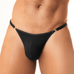 calcinha masculinha - thong premium - viscolycra com regulagem - Cor Preta