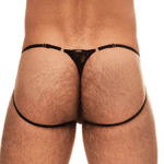 Calcinha masculinha - Thong Fio DiV - renda com regulagem - Cor Preta