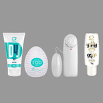 Kit do prazer 02 - Lubrificante neutro, bullet, masturbador egg e um excitante eletrizante