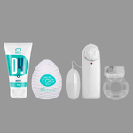 Kit do prazer 01 - Lubrificante neutro, bullet, masturbador egg e um anel peniano vibratorio