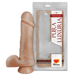 Pênis Real Dildo Realístico Com Escroto e Ventosa 18 X 4,4 CM