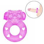 Anel Peniano com vibrador de gatinho gatinho - a bateria - Cores Rosa ou Roxo