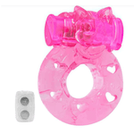 Anel Peniano com vibrador de gatinho gatinho - a bateria - Cores Rosa ou Roxo