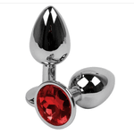Plug de metal com pedra Vermelha - Tamanho M