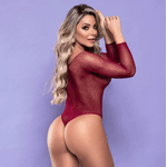 Body Vinho Com Strass Y2065 -Yaffa