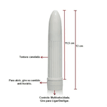 Vibrador Personal Canelado - cor Branco – 13cm X 2cm