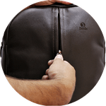 Mochila de Couro Back + Necessaire em Couro Graxo