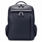 Mochila de Couro - MODELO Rally Urbano, cor Azul Marinho.