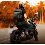 Mochila de Couro - MODELO Rally Urbano, cor Azul Marinho.