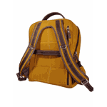 Mochila Rosa dos Ventos em Lona Nova Caramelo com Detalhes em Couro.