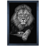 Leão 07- Quadro com Moldura - Preto, Marrom, Rústica ou Branco 