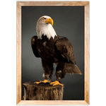 Aguia 01 - Quadro com Moldura - Preto, Marrom, Rústica ou Branca