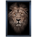 Leão 02 - Quadro com Moldura - Preto, Marrom, Rústica ou Branco