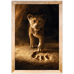Leão 03 - Quadro com Moldura - Preto, Marrom, Rústica ou Branco