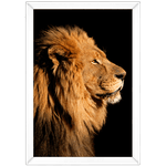 Leão 04 - Quadro com Moldura - Preto, Marrom, Rústica ou Branco