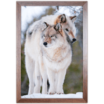 Lobo 01 - Quadro com Moldura - Preto, Marrom, Rústica ou Branco