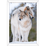 Lobo 01 - Quadro com Moldura - Preto, Marrom, Rústica ou Branco