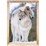 Lobo 01 - Quadro com Moldura - Preto, Marrom, Rústica ou Branco