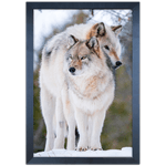 Lobo 01 - Quadro com Moldura - Preto, Marrom, Rústica ou Branco